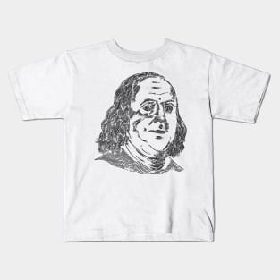 Benjamin Franklin Line Art Kids T-Shirt